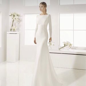 Alma Novia long sleeve wedding dress NWT